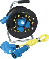 KALLE DAS KABEL Camping Kabeltrommel CEE H07BQ-F 3G 2,5 mm² 25 Meter 230V 16A Extreme Signal Gelb IP44 + 1,5 Meter Anschlussleitung mit WINKELKUPPLUNG Polyurethankabel Campingkabel Verlängerungskabel