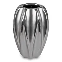 Formano - Vase hoch Mattsilber Höhe: 15 cm, Serie: mattsilber, Material: Keramik, Typ: Vase, Farbe: silber