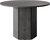 Selsey Hexa - Esstisch, Esszimmertisch rund 110 cm - Portland Esche Schwarz