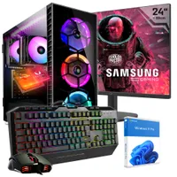 KRAFTPC Gaming PC Komplett-Set AMD Ryzen5 5600GT - Radeon VEGA Grafik - 500GB M.2 SSD -16GB DDR4 - Win11 - WLAN - CoolerMaster 24" TFT - Tastatur/Maus