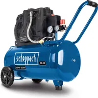 Scheppach HC51Si Super Silent Doppelzylinder Kompressor | 60 dB(A) leise | 50L Kessel | 8bar | ölfrei und wartungsarm | 300 l/min | 1500W