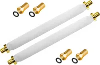 ARLI 2x Fensterdurchführung selbstklebend 20cm vergoldet + 4x F-Stecker