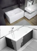 BADLAND Badewanne Rechteck Aria 120x70 mit Ablaufgarnitur, Füßen und Styroporverkleidung GRATIS