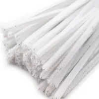Pfeifenreiniger 20er Chenille-Draht 6mm, Länge 30cm, 28 Farben wählbar, Farbe:weiß