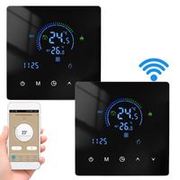 2X WiFi-Thermostat, Digital LCD Raumthermostat , 3A Warmwasserbereitung Thermostat Wandthermostat Unterputz Fußbodenheizung Innenthermometer,programmierbare App-Fernbedienung