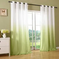 Schal blickdicht Vorhang Ösen Gardine Microsatin Farbverlauf Microfaser, 2 Stück 245x140, Apfelgrün, 204252