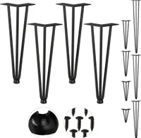 relaxdays 4er Set Hairpin Legs mit 3 Streben