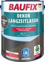 BAUFIX Dekor Langzeitlasur anthrazitgrau seidenmatt, 5 Liter, Holzlasur