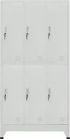 vidaXL Schließfachschrank mit 6 Fächern Stahl 90x45x180 cm Grau
