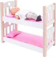 Angeltoys Poschodová posteľ pre bábiky ružová/biela