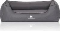 Knuffelwuff Orthopädisches Hundebett Wippo aus Velours mit Handwebcharakter XL 105 x 75cm Graublau