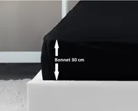 Spannbetttuch 100 % Baumwolle 180 x 200 x 30 cm schwarz