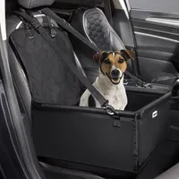 ONVAYA® Hundebox Auto | Hunde Autositz mit Anschnallgurt | Faltbarer Hundesitz fürs Auto | Hundekorb geeignet für Rücksitz und Vordersitz | für kleine und mittlere Hunde