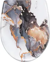 WOLTU Toilettendeckel, mit Absenkautomatik, Klobrille, O-Form, Marmormuster