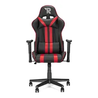 Ranqer Felix Gaming Stuhl - Professioneller Gaming-Sessel - Ergonomischer Gaming Stuhl - 2D-Armlehnen - 180° verstellbare Rückenlehne mit Kissen - Stabiles Nylon Gestell - Schwarz / Rot