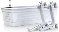 Plastard Blumenkasten 100 cm Weiß mit Hydroeinsatz, Wasserstandsanzeiger und Halterung