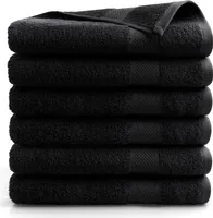 DoubleDry Hotel Kollektion Badetücher Set - 6 Teilig - 100% Baumwolle - 500 g/m² - Weich - 70x140 cm - Schwarz