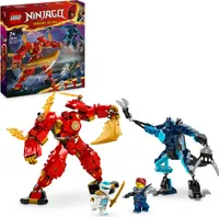 LEGO NINJAGO Kais Feuermech, Actionfiguren-Spielzeug für Kinder mit roter Mech-Figur zum Umgestalten, Ninja-Set mit 4 Figuren inkl. Kai und Zane, Geschenk für 7-jährige Jungs und Mädchen 71808