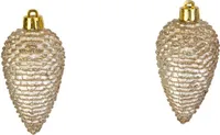 Baumhänger - Zapfen - bruchfest - gold - ca. 8 cm - 6 Stück