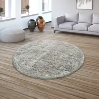 TT Home Wohnzimmer Hochflor Teppich Shaggy Sehr Soft Und Weich Unifarben, In Grau Größe 140x200 cm