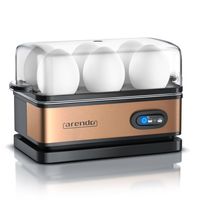 Arendo Eierkocher 6-fach, 400 W, Edelstahl, Warmhaltefunktion, Härtegrad einstellbar, für 6 Eier, Kupfer