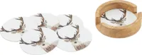 Glasuntersetzer aus Metall mit Hirsch Motiv (6er-Pack)