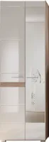 trendteam Garderobe Hochschrank Set-One Eiche San Remo hell/Weiß Hochglanz 62 x 195 x 38 cm