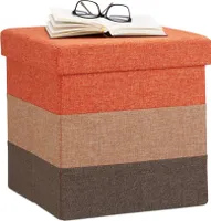 relaxdays Gepolsterter Hocker mit bunten Streifen