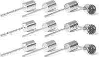 Novaliv 12x Stabkerzenhalter silber I Kerzenpick 10 x 2,5 cm Kerzenpin Adventskranzdekoration I Kerzenstecker für Stabkerzen Kerzenleuchter I Dekoration Weihnachten