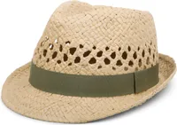 styleBREAKER luftiger Strohhut mit kontrastfarbigem Zierband, Sommerhut, Uni 04025001