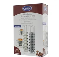 Codiac Kapselhalter Kapselspender für 32 Kapseln von Tassimo, HxB 28,7x18cm, silber
