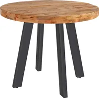 Esszimmertisch rund 90 cm Mangoholz naturfarben schwarz Adelina