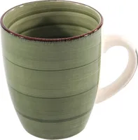 Kaffeetasse - Grün - Steingut - Kreismuster - 340 ml