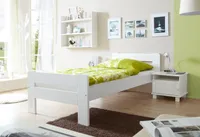 TiCAA Einzelbett "Bert" Kiefer Weiß