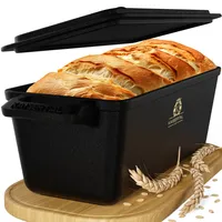 KAISERTAL® Robuste 4in1 Brotbackform mit Deckel [3L][28CM] - Backform aus Gusseisen, Toastbrot, Kastenform, Gusseisen Topf