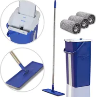 Starlyf Autoclean MOP - selbstreinigendes Wischsystem, SET mit 2 extra Mikrofaser Pads , Mikrofasermopp und Eimer, 2 Kammer System, Wischmopp