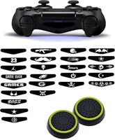 Gaming-Daumengriffe | Performance Anti-Rutsch-Daumenstifte | Joystick-Kappen-Daumengriffe | Schwarz/Hellgrün + zufälliger Aufkleber | Zubehör passend für Playstation 4 - PS4 & Playstation 3 - PS3 | Thumbgrips | Thumbsticks