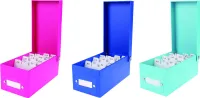 3x Lernbox DIN A8 / Karteikasten / 1200 Karteikarten / je 1x pink, türkis + blau