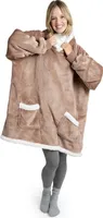 Blumtal Hoodie Decke Damen mit Ärmeln und Kapuze -  er Kuschelpullover Damen - Decke zum Anziehen Braun