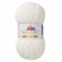 Strickfein Himalaya Dolphin Baby super Bulky Chenille Garn Wolle strickgarn 100 gr 80308 - naturWeiß