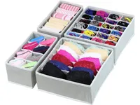 4X Unterwäsche-Organizer Socken-Schubladen-Set Grau