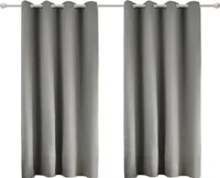 WOLTU 2er Set Gardinen, Blickdicht mit Ösen, Dunkelgrau, 135x175 cm