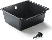 SunSun Wasserfall Garten Bachlaufschale mit 60 l Volumen inkl. Schlauchstufentülle, Teichschale für Wasserkaskaden, Teichwanne als Wasserspiel, Bachlauf und Überlauf