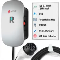 (KfW förderfähig) Spark AC Home Charging Box Wallbox Revolution - Kabel Version 5M-11KW-mehrere Verwaltungsmodi-Ladereservierung-RFID-WIFI