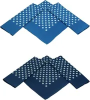 Betz 3er Pack XL Nickituch Bandana Kopftuch Halstuch Punktemuster Größe ca. 60 x 60 cm 100% Baumwolle Farben: hellblau, dunkelblau Farbe - hellblau