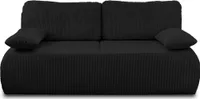 Best Möbel Loutro - 3-Sitzer Sofa - Schlaffunktion und Bettkasten - aus Cord , Schwarz