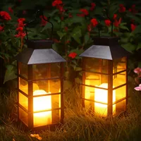 Solarlaterne, 2 Stück Solarlampen für Außen, Solar Gartenleuchte, IP44 Wasserdicht Solar Laterne Garten Deko, für Garten Terrasse Veranda Hof