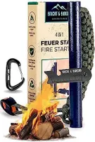 SNICHT SIMONS Feuerstahl XXL: Der ultimative Feuerstarter für alle Wetterbedingungen - mächtiger Feuerstein + Paracord Set + Karabiner + Notfallpfeife