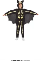 Fledermaus Skelett Jumpsuit Halloween Kinderkostüm, Größe: 5 - 6 Jahre Farbe: Schwarz