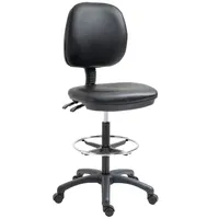Vinsetto Hocker auf Rollen Drehhocker, höhenverstellbar von 69–91 cm mit neigbarer Rückenlehne und verstellbarer Fußstütze